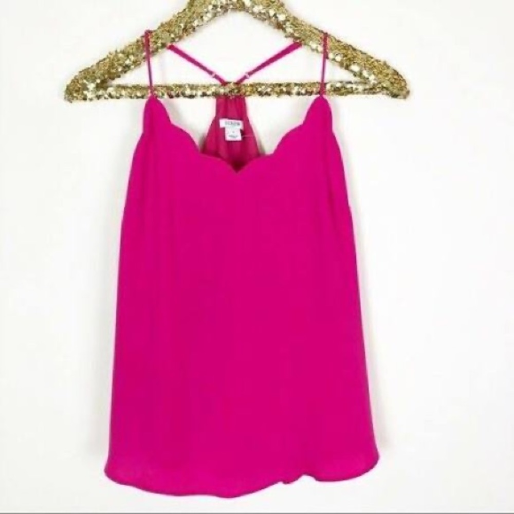 J. Crew Scallop Neck Cami in Magenta - size 8